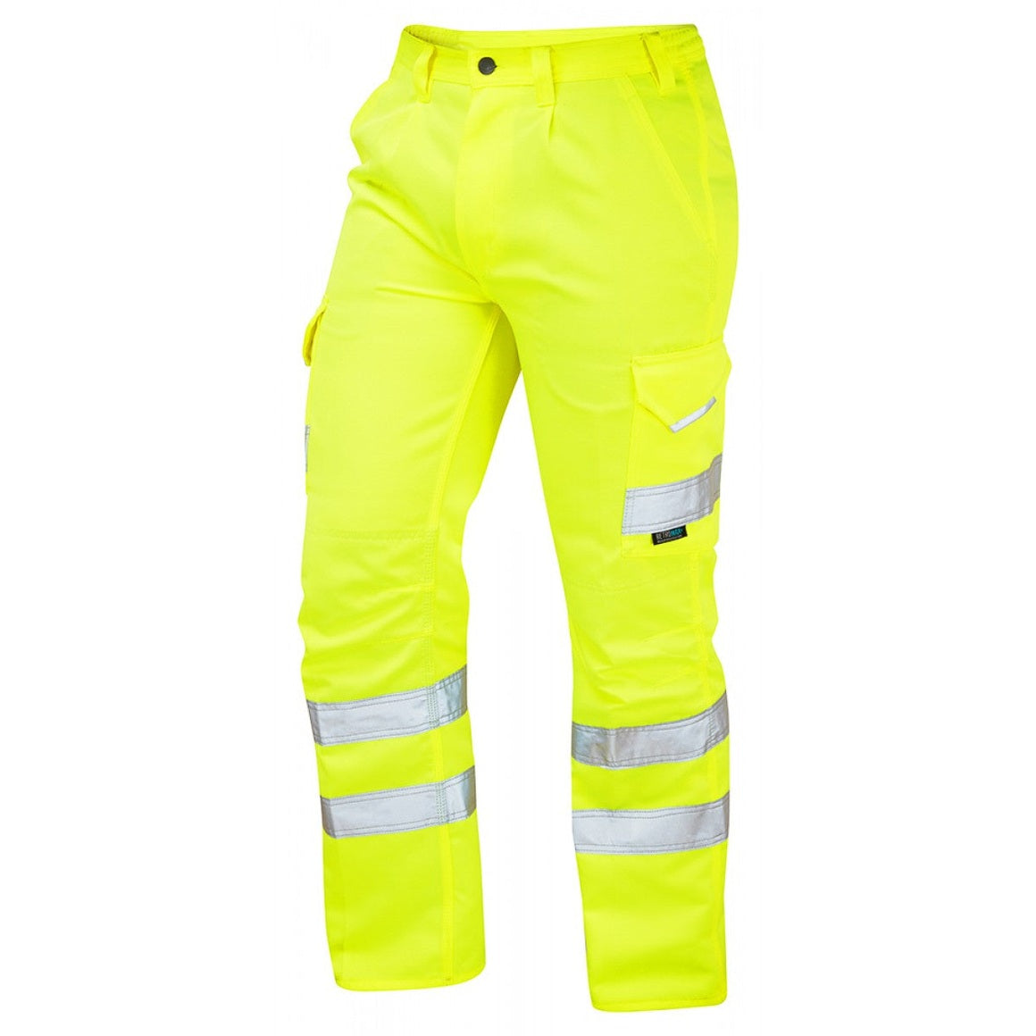 Leo Workwear BIDEFORD Leo EcoViz Poly/Cotton Cargo Trouser - Hi-Vis Yellow
