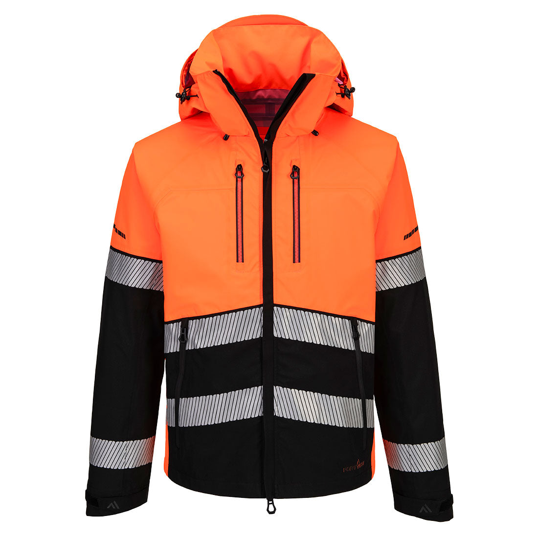 Water Resistant Mens Hi Vis Softshell Jacket With Zip Pocket (S, Orange - View #6