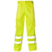 Supertouch Hi Vis Yellow Combat Trousers Ankle Band - Regular