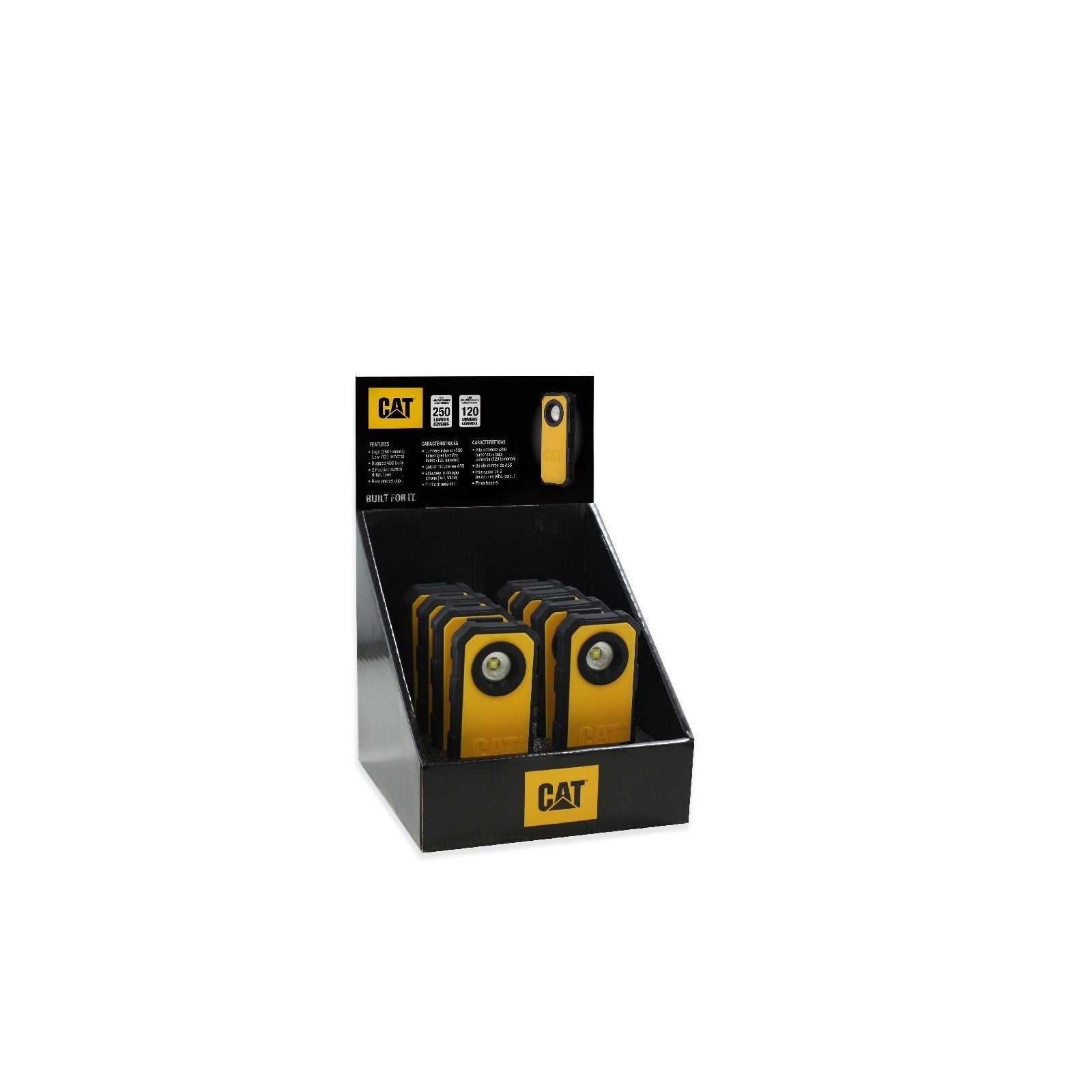 Caterpillar Pocket Spot Light 250LM 8Pcs Display