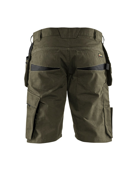 Blaklader Service Shorts with Nailpockets 1494 #colour_dark-olive-green-black