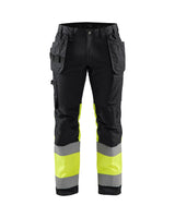 Blaklader Hi-Vis Trousers with Stretch 1558 - Black/Hi-Vis Yellow