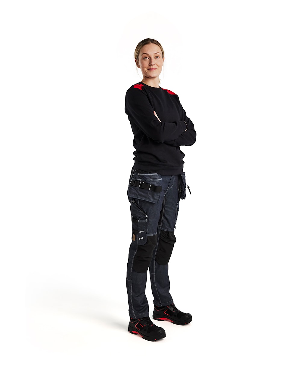 Blaklader Sweatshirt Women 3408 #colour_black-red