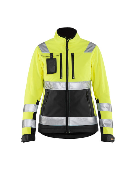 Blaklader Women's Hi-Vis Softshell Jacket 4902 #colour_hi-vis-yellow-black