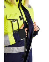 Blaklader Women's Hi-Vis Winter Parka 4472 #colour_hi-vis-yellow-navy-blue