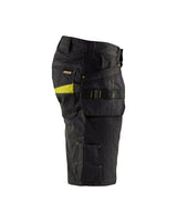 Blaklader Service Shorts with Nailpockets 1494 #colour_black-hi-vis-yellow