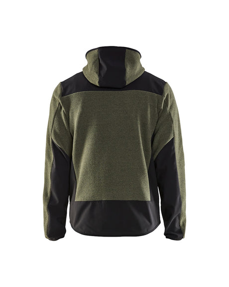 Blaklader Knitted Jacket with Softshell 5940 #colour_autumn-green-black