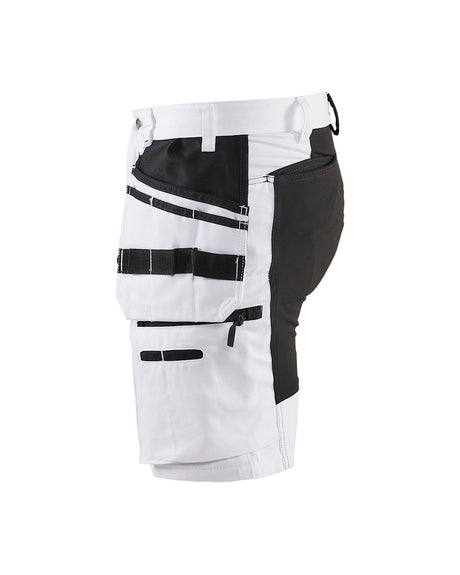 Blaklader Painter Shorts with Stretch X1900 1911 #colour_white-black