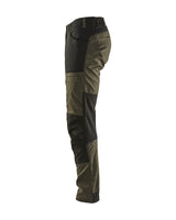 Blaklader Service Trousers with Stretch 1456 - Dark olive green/Black #colour_dark-olive-green-black