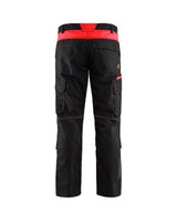 Blaklader Industry Trousers Stretch with Knee Pad Pockets 1448 - Black/Red #colour_black-red