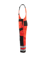 Blaklader Hi-Vis Bib Trousers 2660 - Red Hi-Vis/Black