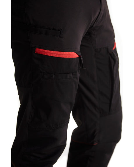 Blaklader Service Trousers with Stretch 1456  #colour_black-red