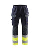 Blaklader Multinorm Inherent Trousers with Stretch 1487 #colour_navy-blue-hi-vis-yellow