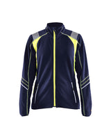 Blaklader Women's Microfleece Jacket 4973 #colour_navy-blue-hi-vis-yellow