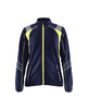 Blaklader Women's Microfleece Jacket 4973 #colour_navy-blue-hi-vis-yellow