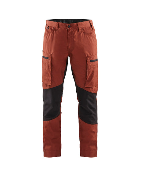 Blaklader Service Trousers with Stretch 14591845 #colour_burned-red-black