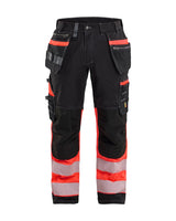 Blaklader Hi-Vis trousers with stretch 1794 - Black/Red