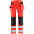 Blaklader Women's Hi-Vis Trousers with Stretch 7163 #colour_red-hi-vis-black