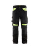 Blaklader Trousers without Nail Pockets 1556 #colour_black-hi-vis-yellow