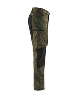 Blaklader Service Trousers with Stretch 14591845 #colour_dark-olive-green-black