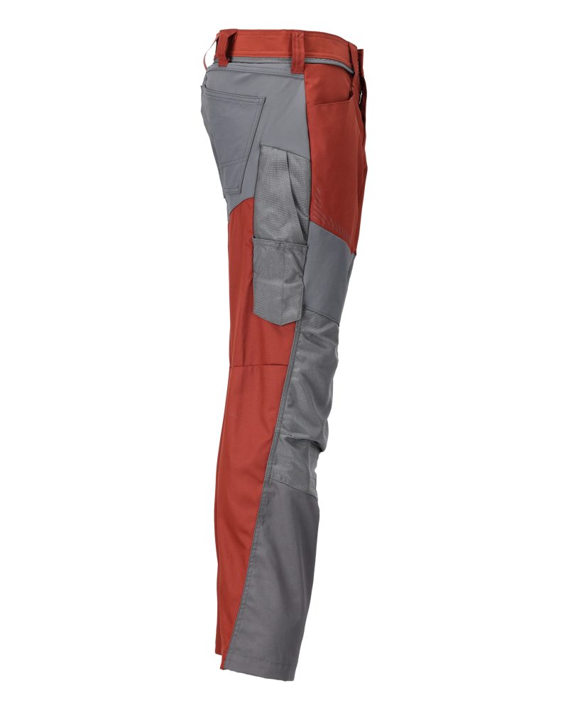 Mascot Customized Trousers with Kneepad Pockets - Autumn Red/Stone Grey