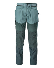 Mascot Customized Trousers with Kneepad Pockets - Light Forest Green/Forest Green