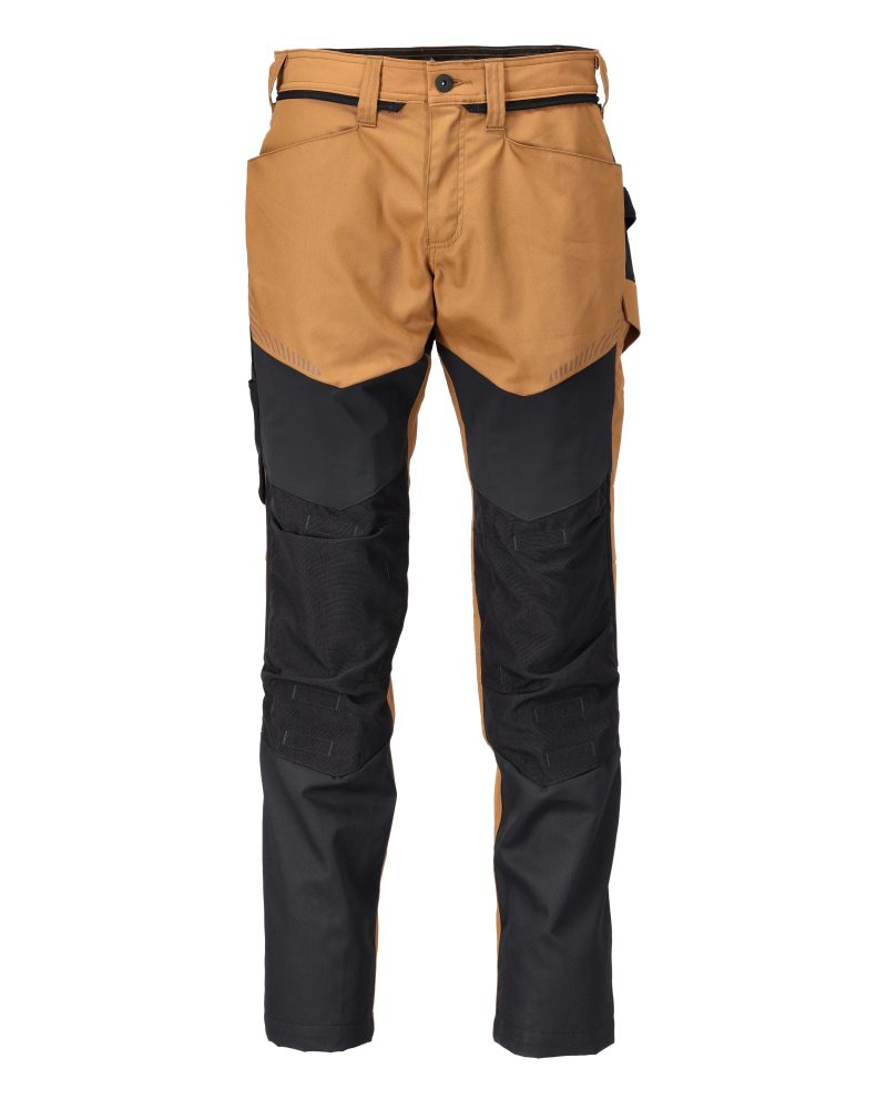 Mascot Customized Trousers with Kneepad Pockets - Nut Brown/Black