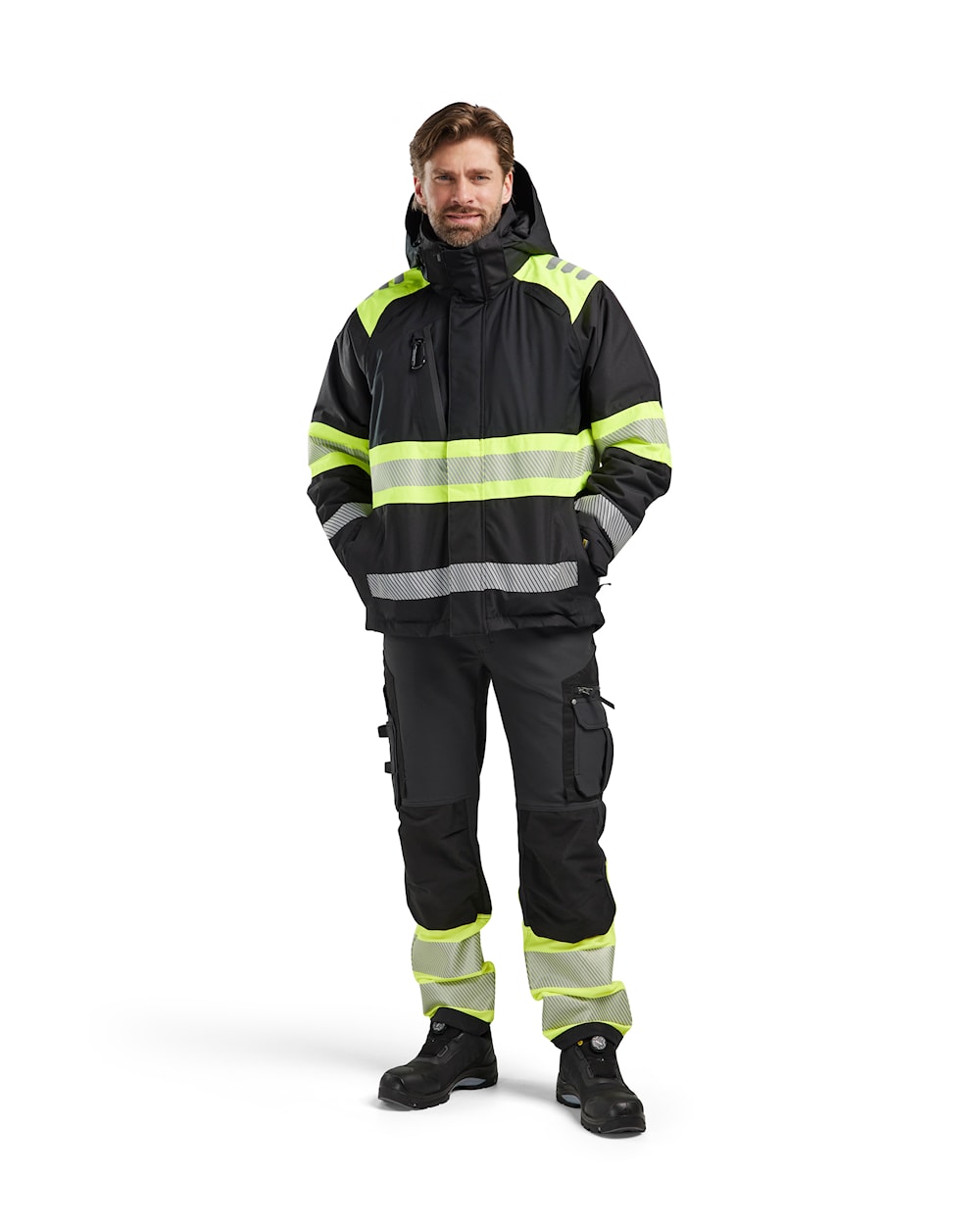 Blaklader Winter Jacket Hi-Vis 4480 #colour_black-hi-vis-yellow