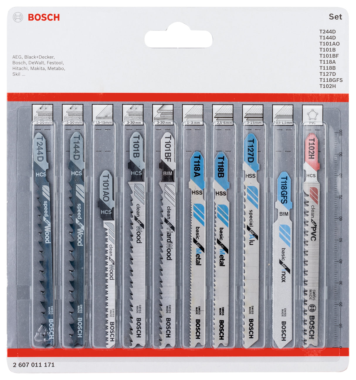 Bosch Professional Jigsaw Blade Set - 10 Pieces, All-in-One