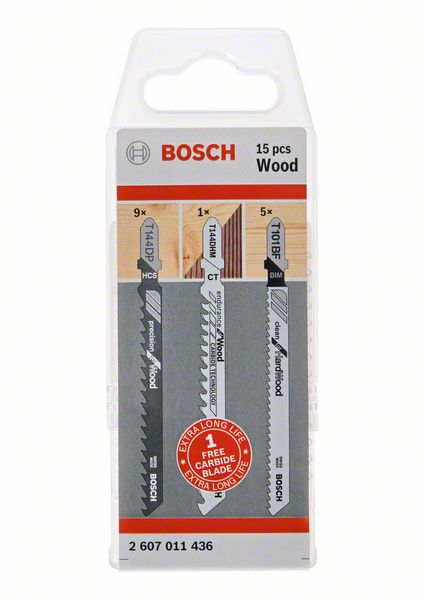 Bosch Professional 15-Piece Wood Set with Carbide Blade