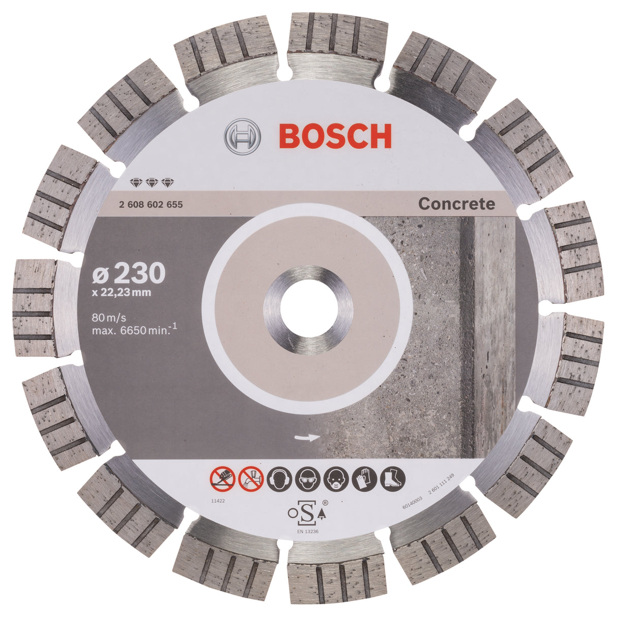 Bosch Professional Diamond Cutting Disc - Best for Concrete - 230mm x 22.23mm x 2.4mm x 15mm