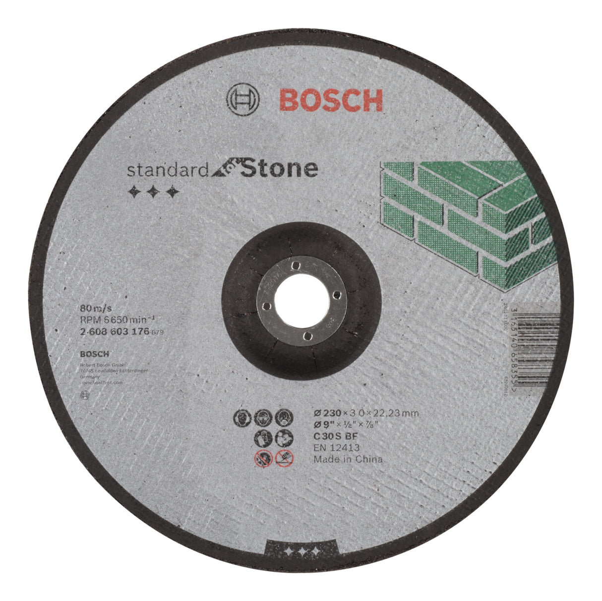 Bosch Professional Stone Cutting Disc with Depressed Centre C 30 S BF - 230mm x 22.23mm x 3.0mm