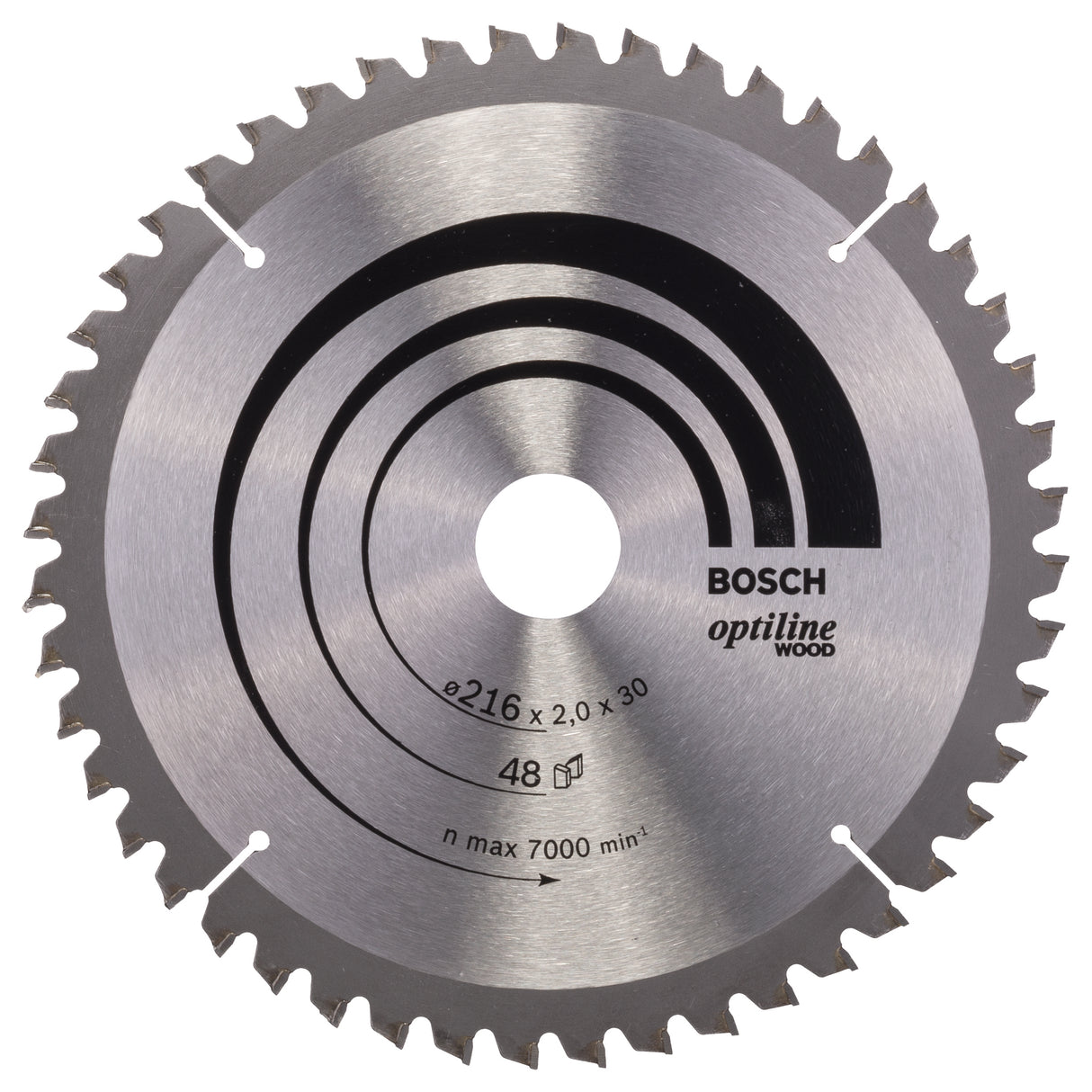 Bosch Professional Optiline Wood Circular Saw Blade - 216mm x 30mm x 2.0mm, 48 Teeth