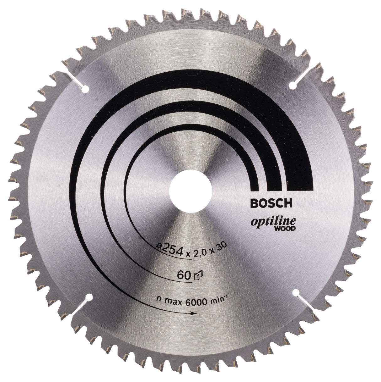 Bosch Professional Optiline Wood Circular Saw Blade - 254mm x 30mm x 2.0mm, 60 Teeth