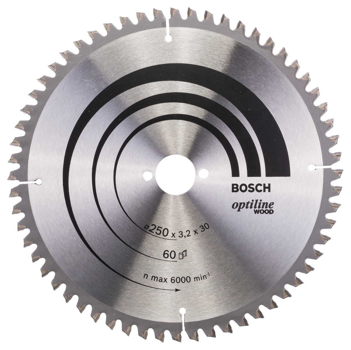 Bosch Professional Optiline Wood Circular Saw Blade - 250mm x 30mm x 3.2mm, 60 Teeth