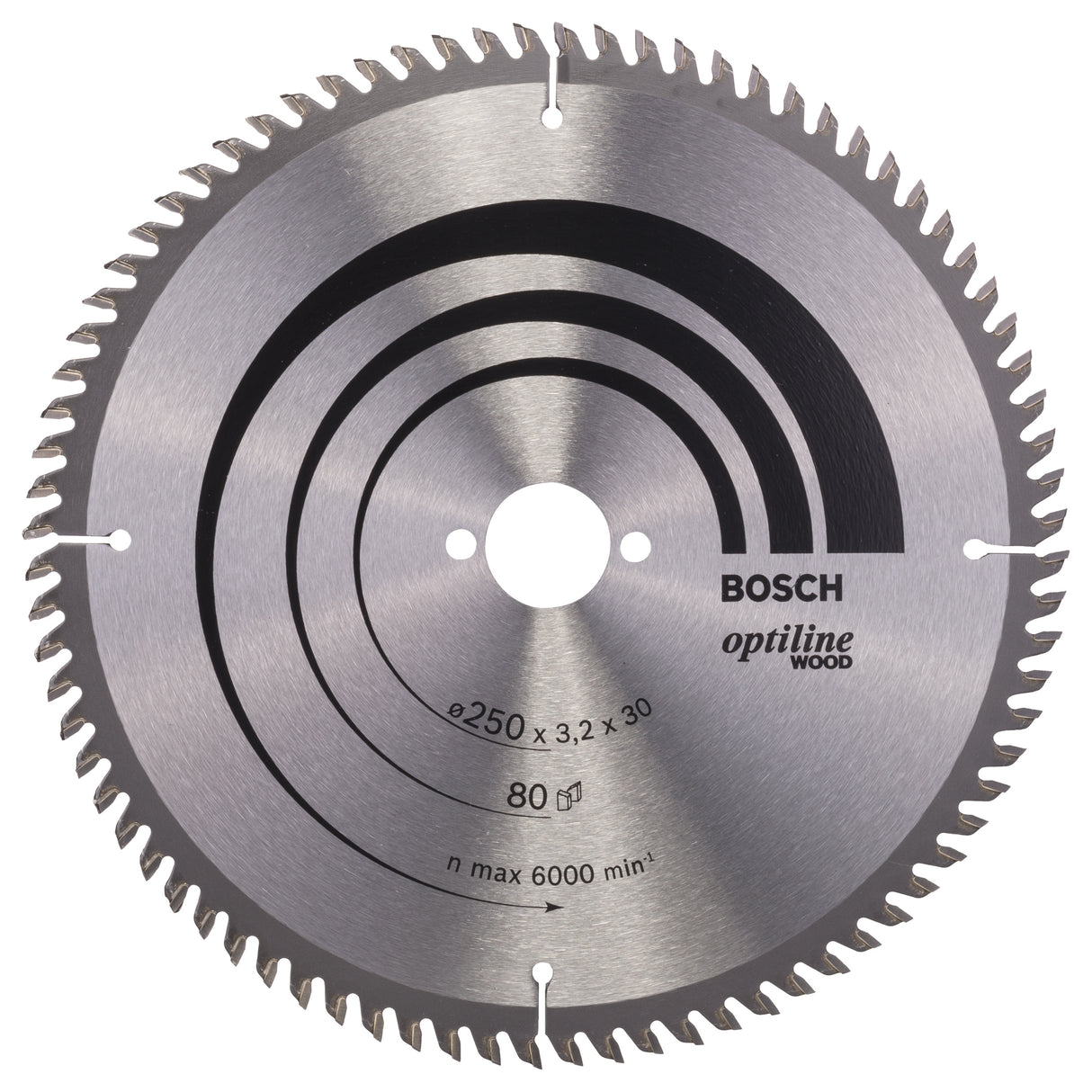 Bosch Professional Optiline Wood Circular Saw Blade - 250mm x 30mm x 3.2mm, 80 Teeth