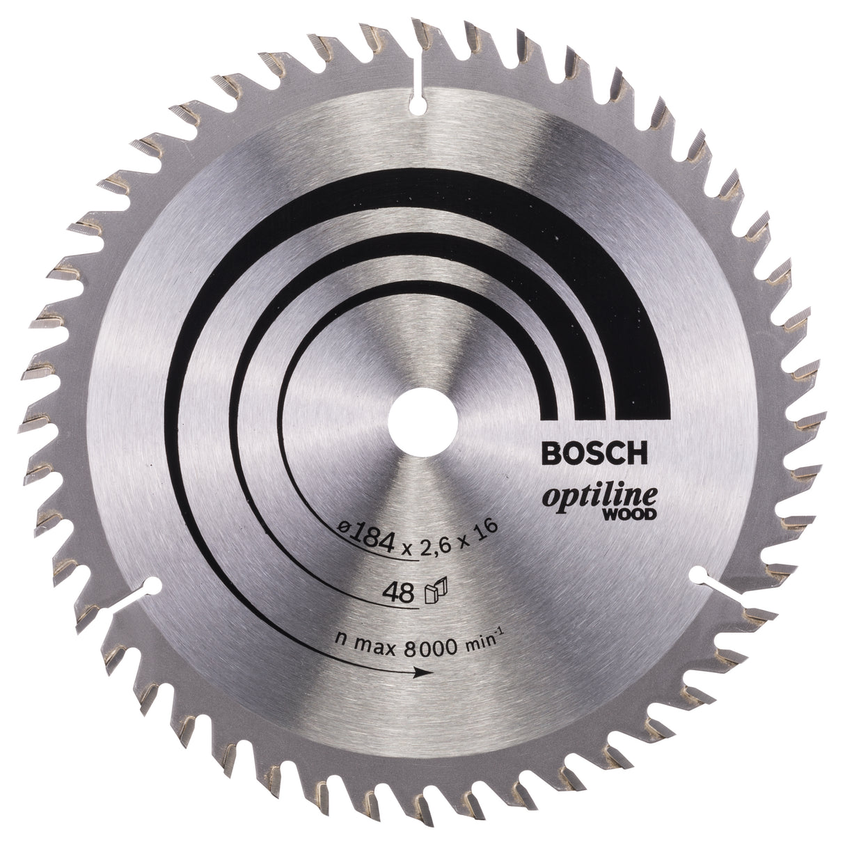 Bosch Professional Optiline Wood Circular Saw Blade - 184 x 16 x 2.6 mm, 48 Teeth