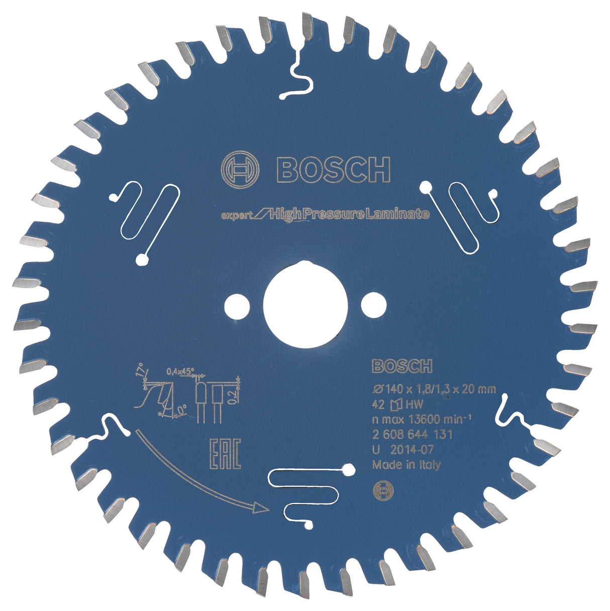 Bosch Professional Expert Circular Saw Blade for High Pressure Laminate - 140 x 20 x 1.8 mm, 42 Teeth