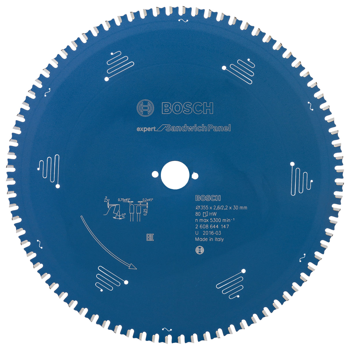 Bosch Professional Expert Circular Saw Blade for Sandwich Panel - 355 x 30 x 2.6 mm, 80 Teeth