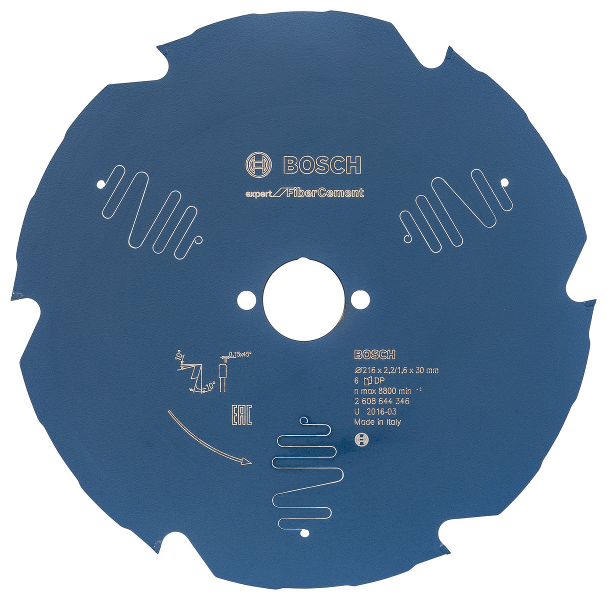 Bosch Professional Fiber Cement Circular Saw Blade for Miter Saw - 216x30x2.2x6T Expert