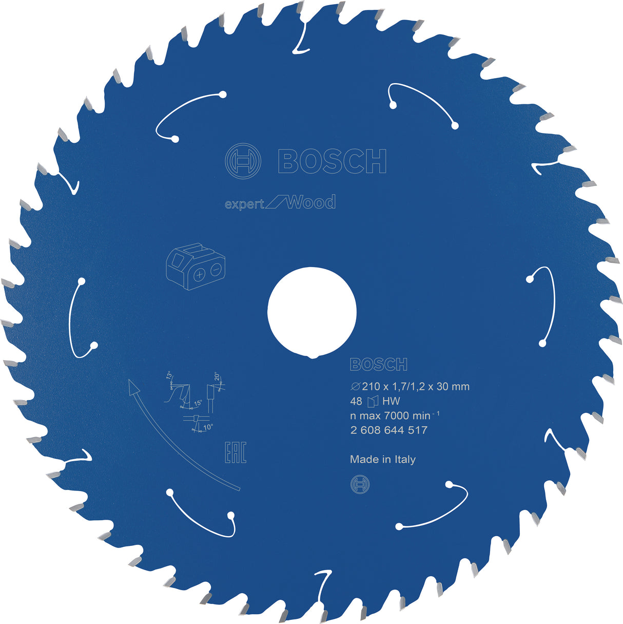 Bosch Professional Expert Circular Saw Blade for Wood - Cordless Saws - 210x1.7/1.2x30 T48