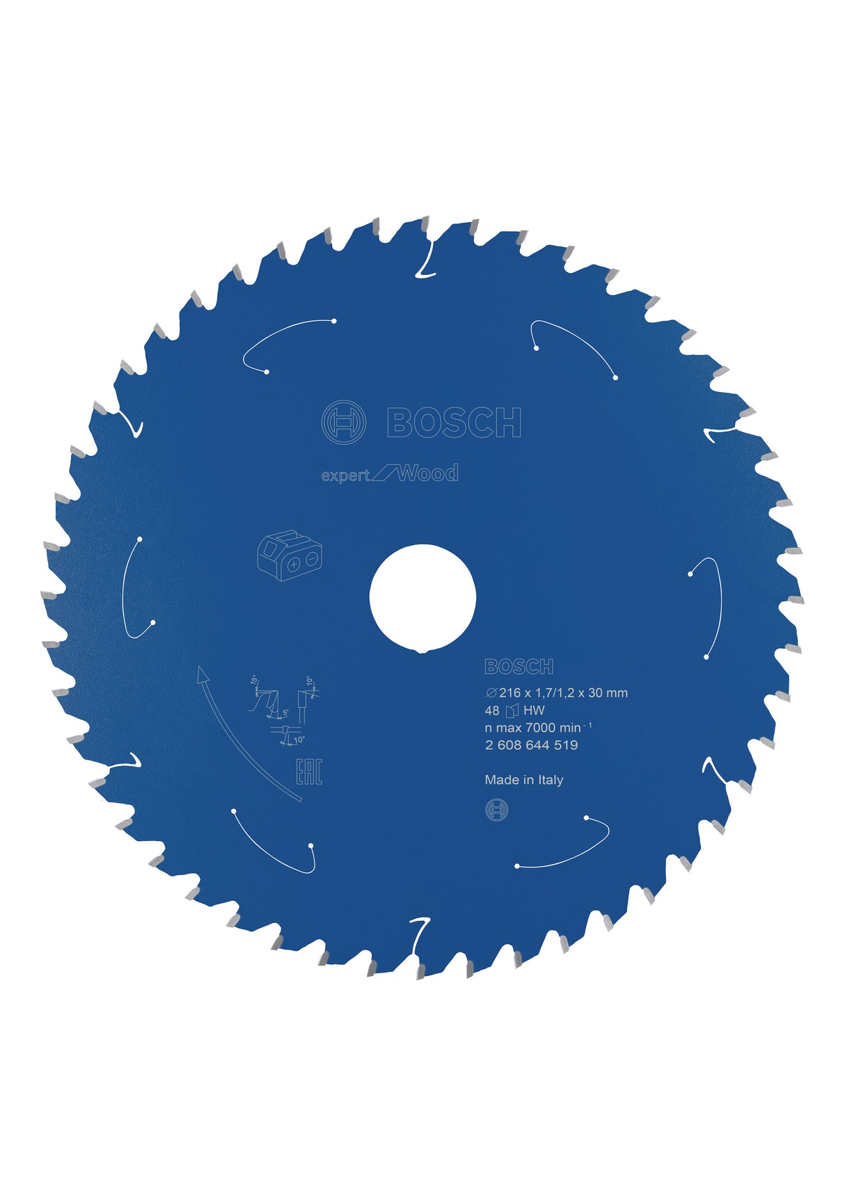 Bosch Professional Expert Circular Saw Blade for Wood - Cordless Saws - 216x1.7/1.2x30 T48