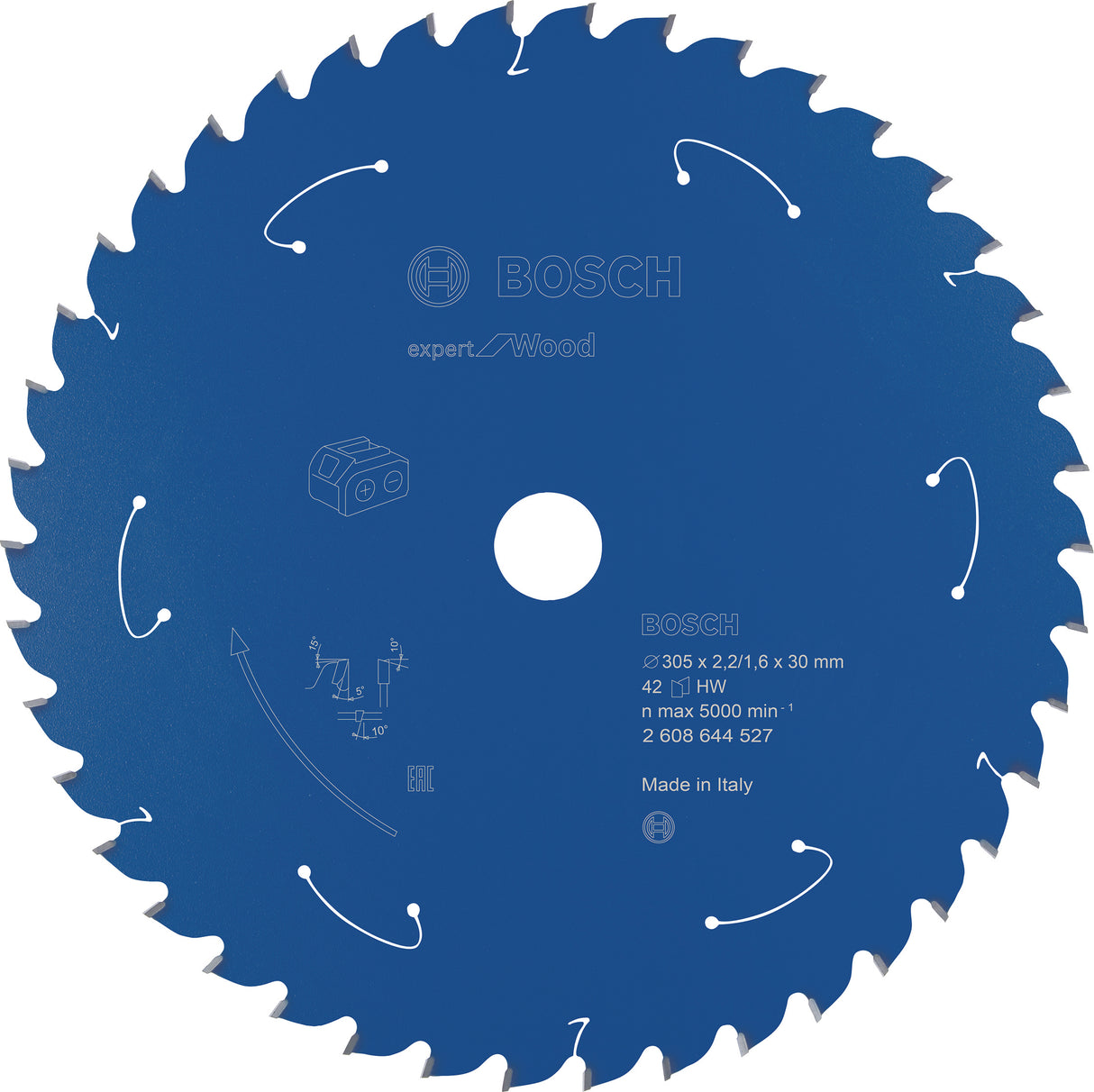 Bosch Professional Expert Circular Saw Blade for Wood - Cordless Saws - 305x2.2/1.6x30 T42