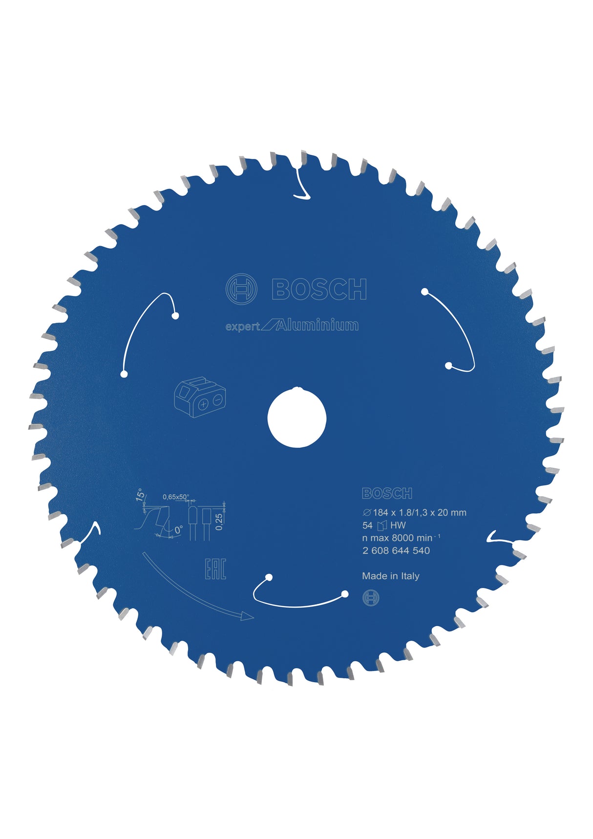 Bosch Professional Expert Aluminium Circular Saw Blade for Cordless Saws - 184x1.8/1.3x20 T54