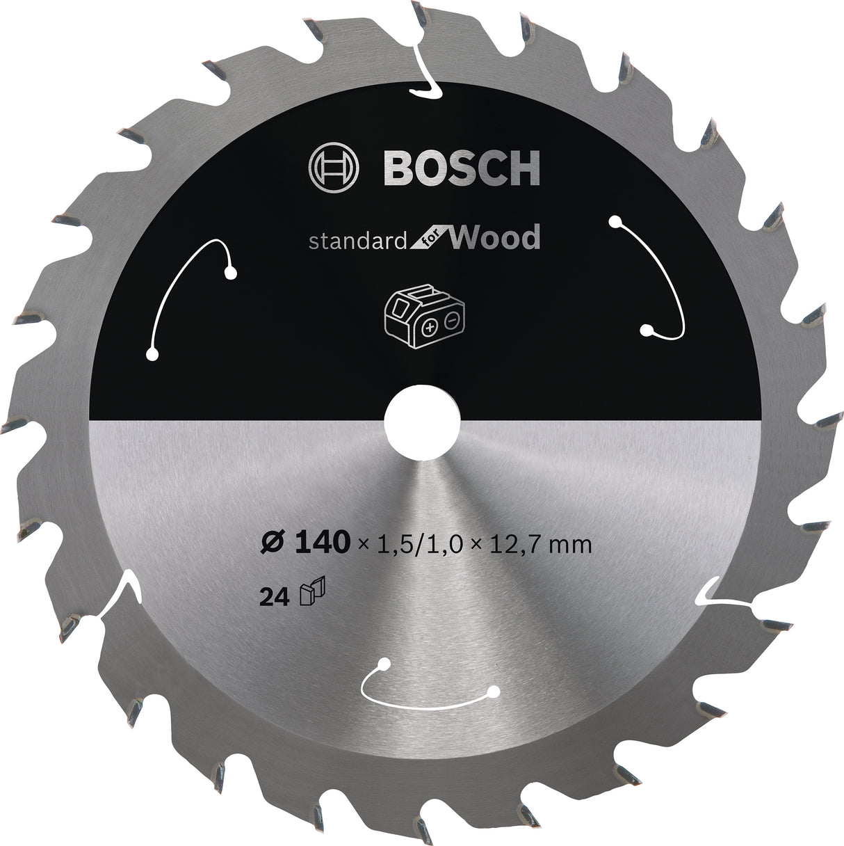 Bosch Professional Circular Saw Blade for Cordless Saws - Standard for Wood - 140x1.5/1x12.7 T24