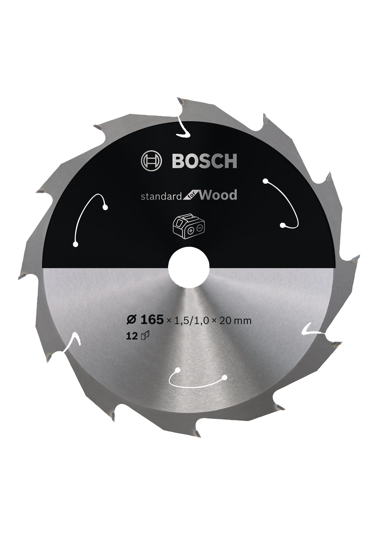 Bosch Professional Circular Saw Blade for Cordless Saws - Standard for Wood - 165x1.5/1x20 T12