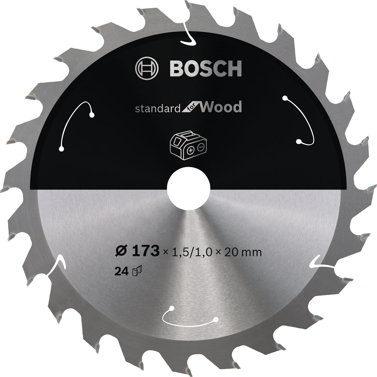 Bosch Professional Circular Saw Blade for Cordless Saws - Standard for Wood - 173x1.5/1x20 T24