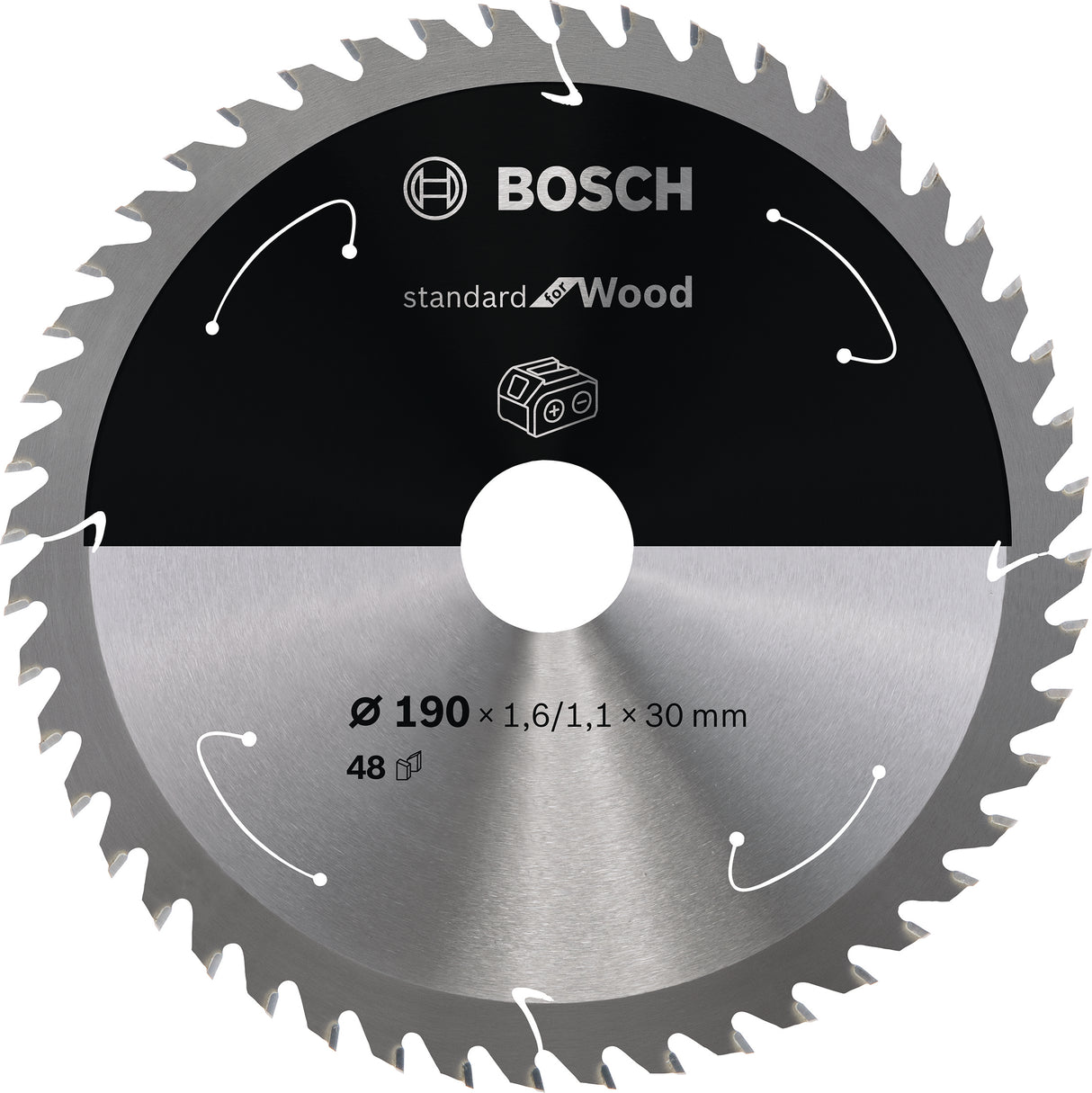 Bosch Professional Circular Saw Blade for Cordless Saws - Standard for Wood - 190x1.6/1.1x30 T48