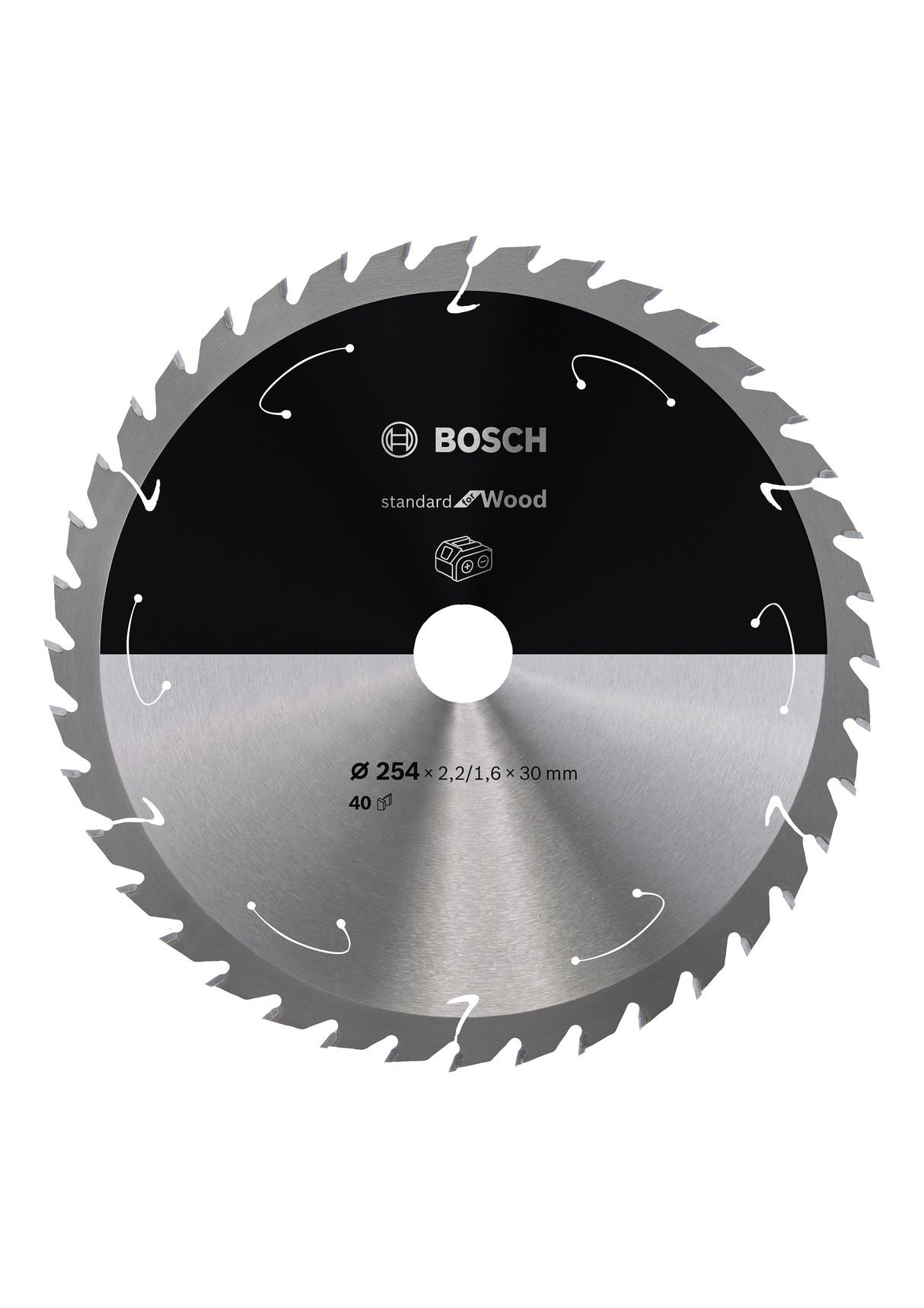 Bosch Professional Circular Saw Blade for Cordless Saws - Standard for Wood - 254x2.2/1.6x30 T40