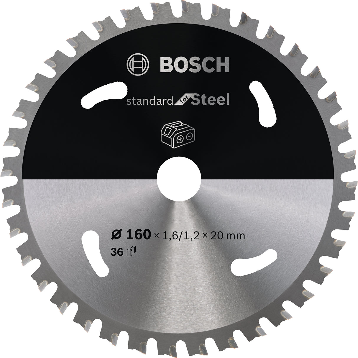 Bosch Professional Circular Saw Blade for Cordless Saws - Standard Steel, 160x1.6/1.2x20 T36